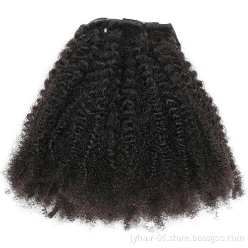 Wholesale Mongolian Afro Kinky Curly Human Hair Weave Clip In Hair Extensions, Brazilian Afro Clip ins 7pcs 8pcs Per Set